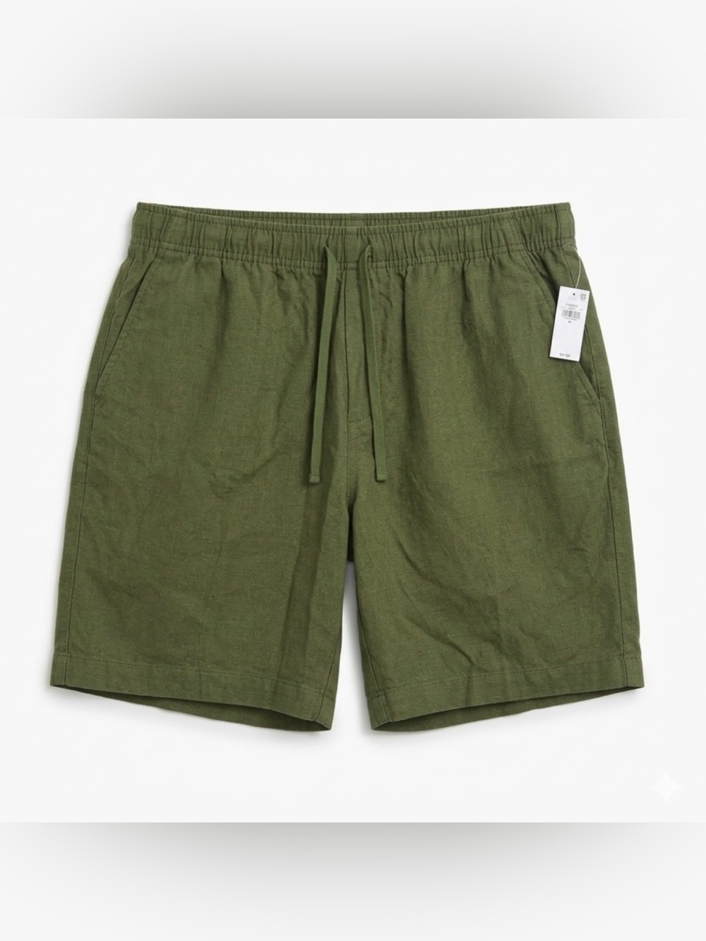 Old Navy Olive Green Linen Blend Pull On Shorts Medium 7” Inseam